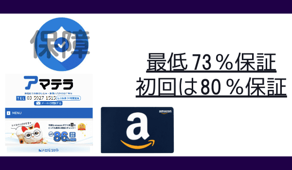 買取率は最低73％保証、初回は80％保証