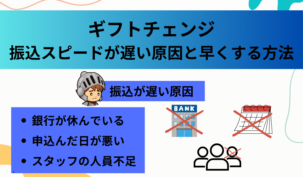 ギフトチェンジで振り込まれない原因！遅い理由と解決方法