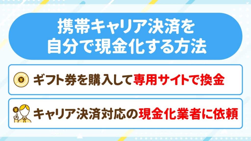 携帯キャリア決済を自分で即日現金化する方法
