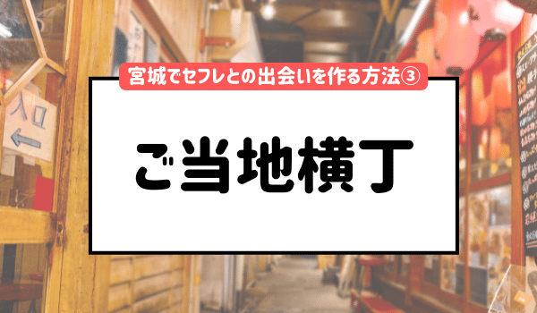 宮城でセフレとの出会いを作る方法③「ご当地横丁」